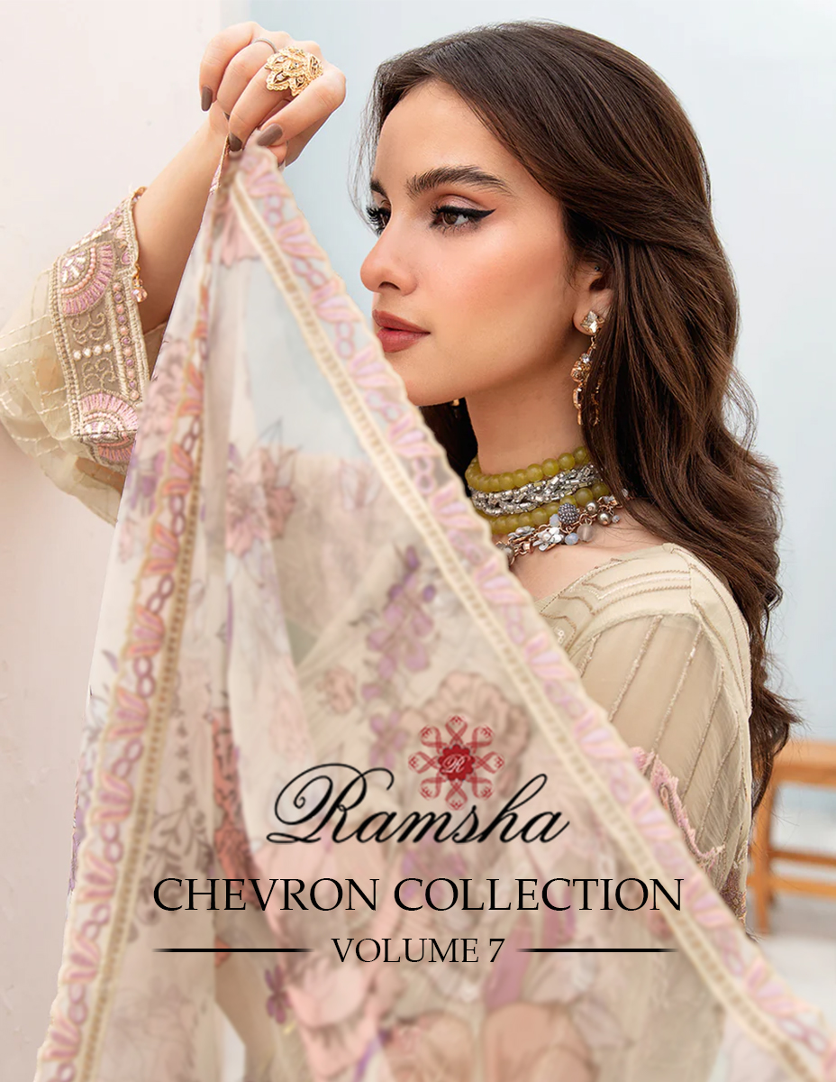Ramsha | Chevron Collection | Unstitched Luxury Formals