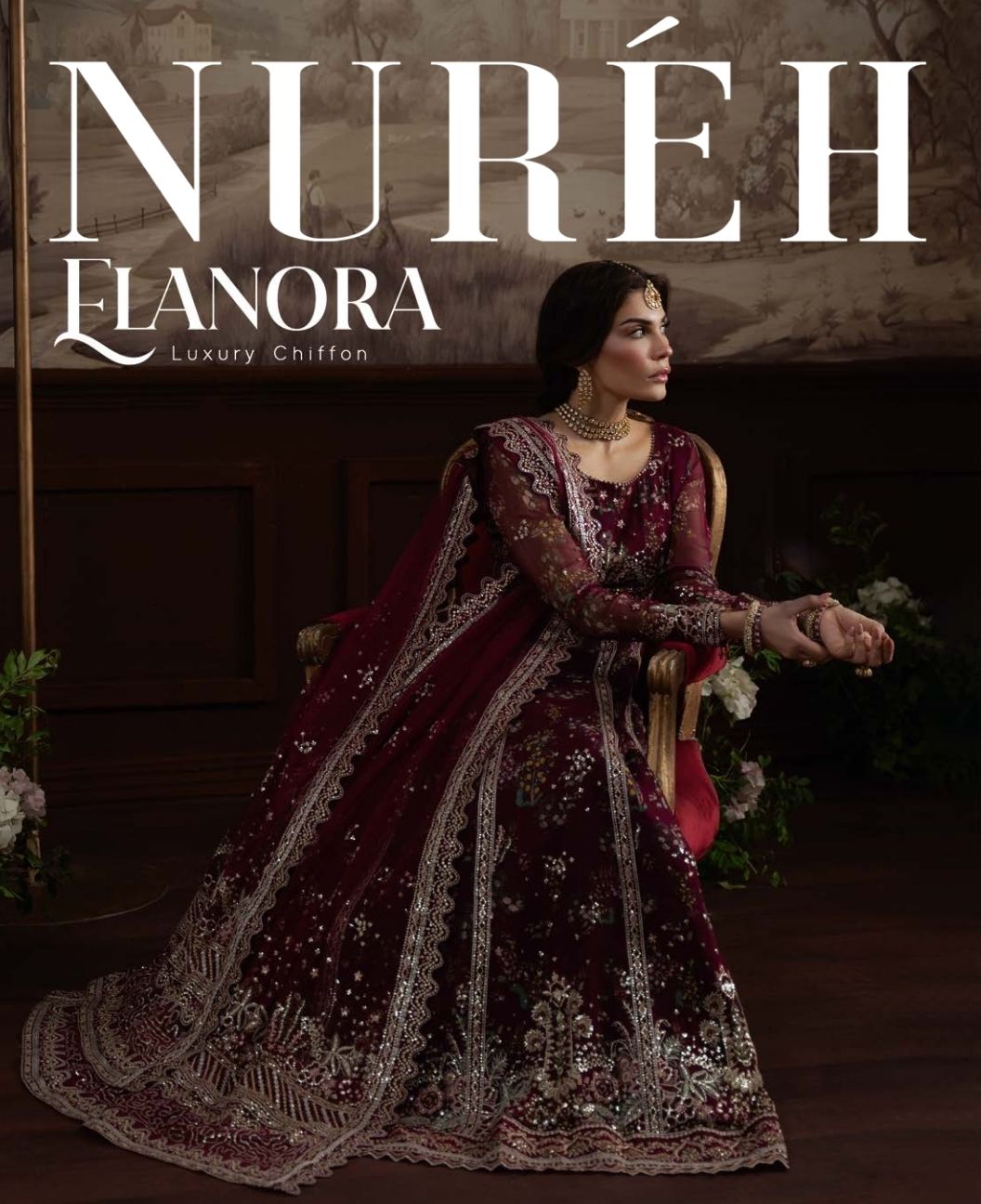 Nureh Elanora By Embroidered Chiffon UN-Stitched Collection