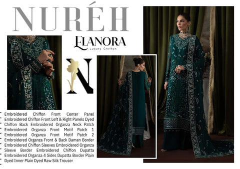 Nureh Elanora By Heavy Embroidered Chiffon Collection | NEL-77