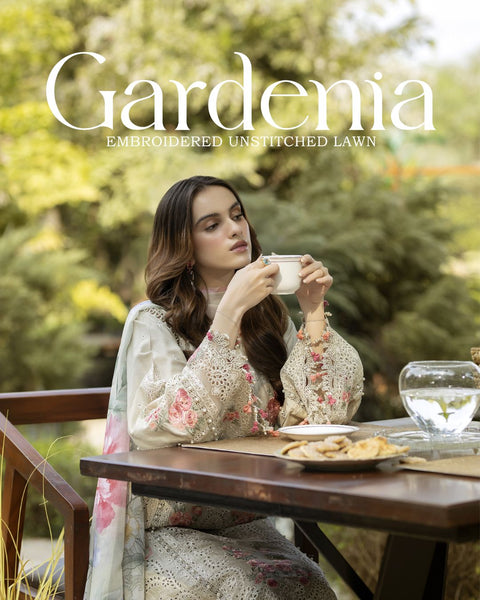 Gardenia Embroidered Semi-Stitched Lawn | D#-04
