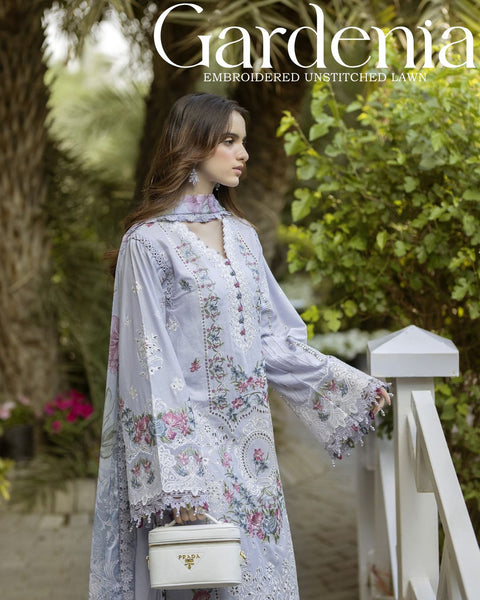 Gardenia Embroidered Semi-Stitched Lawn | D#-05