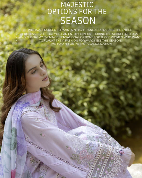 Gardenia Embroidered Semi-Stitched Lawn | D#-06