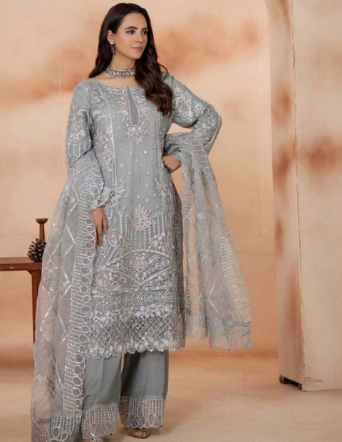 Shaas Premium Fully Embroidered Organza Stitched Collection| 05