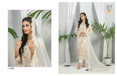 Tawakkal 3 Piece Semi-Stitched Heavy Embroidered Fancy Collection | 7668