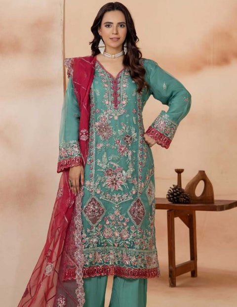 Shaas Premium Fully Embroidered Organza Stitched Collection | 03