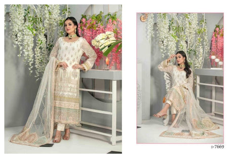 Tawakkal 3 Piece Semi-Stitched Heavy Embroidered Fancy Collection | 7669