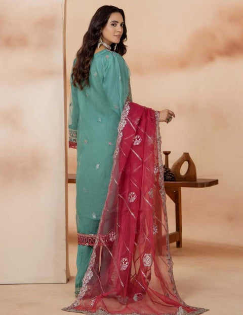 Shaas Premium Fully Embroidered Organza Stitched Collection | 03