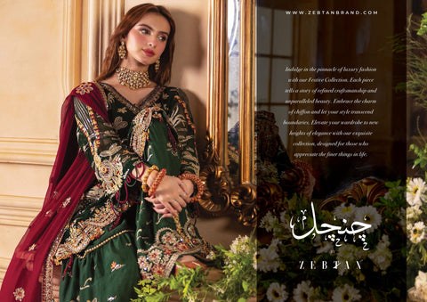 Chanchal by Zebtan ZC 01 | Luxury Chiffon Sharara