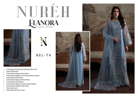 Nureh Elanora By Heavy Embroidered Chiffon Collection | NEL-74