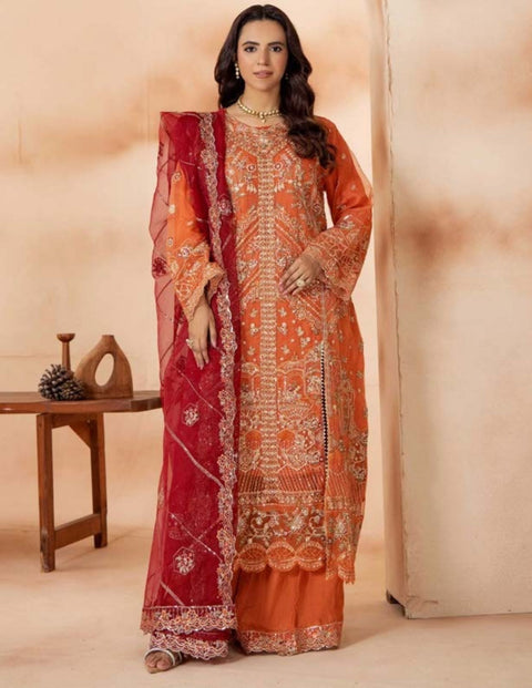 Shaas Premium Fully Embroidered Organza Stitched Collection | 01