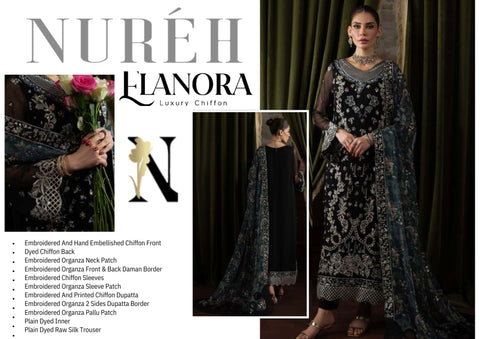 Nureh Elanora By Heavy Embroidered Chiffon Collection | NEL-75