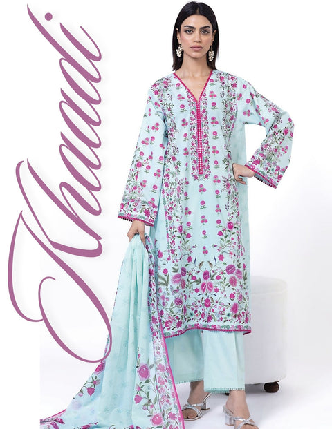 Khaadi Beautiful Digital Prints Un-Stitched Collection | SS2134-B