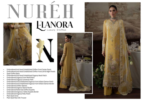 Nureh Elanora By Heavy Embroidered Chiffon Collection | NEL-76