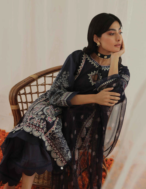 Aabyaan by Qalamkar Aarzu Luxury Lawn Collection 2022 – NURI (AA-09)