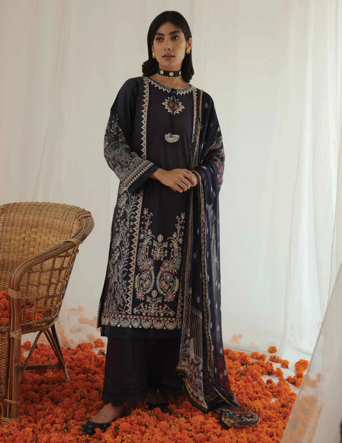 Aabyaan by Qalamkar Aarzu Luxury Lawn Collection 2022 – NURI (AA-09)