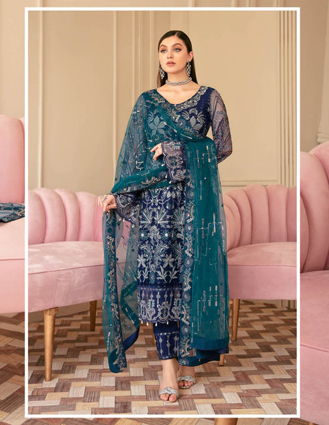 Minhal by Ramsha Embroidered Organza Suits Vol 6 - M601