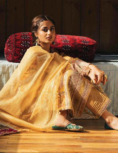 Qalamkar Luxury Festive Lawn 2022 - SIENNA - EB04