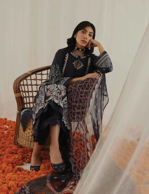 Aabyaan by Qalamkar Aarzu Luxury Lawn Collection 2022 – NURI (AA-09)