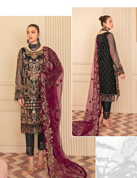 Minhal by Ramsha Embroidered Organza Suits Vol 6 - M606