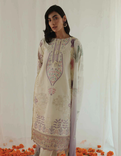 Aabyaan by Qalamkar Aarzu Luxury Lawn Collection 2022 – ZARMINA (AA-07)