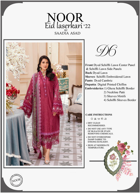 Noor by Saadia Asad · Eid Laserkari Lawn Collection 2022-D6