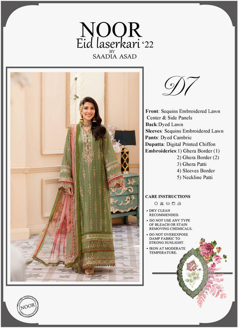 Noor by Saadia Asad · Eid Laserkari Lawn Collection 2022 - D7