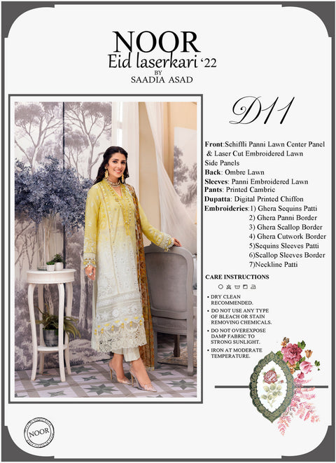 Noor by Saadia Asad · Eid Laserkari Lawn Collection 2022 - D11