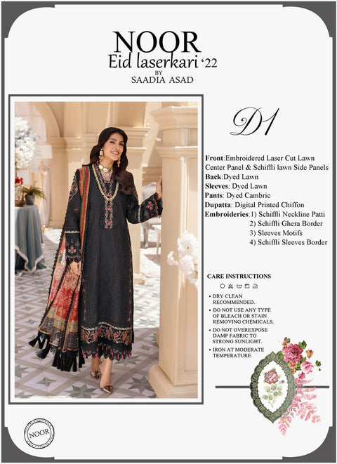 Noor by Saadia Asad · Eid Laserkari Lawn Collection 2022-D1
