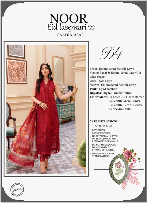 Noor by Saadia Asad · Eid Laserkari Lawn Collection 2022-D4