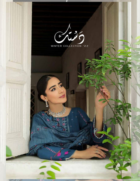 Dastak Embroidered Linen by Parishay - D-02