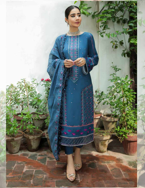 Dastak Embroidered Linen by Parishay - D-02
