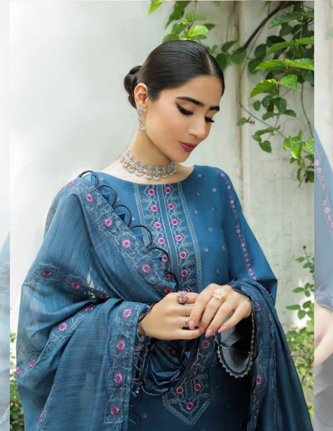 Dastak Embroidered Linen by Parishay - D-02