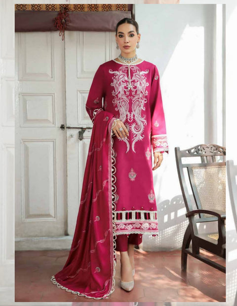 Dastak Embroidered Linen by Parishay - D-03