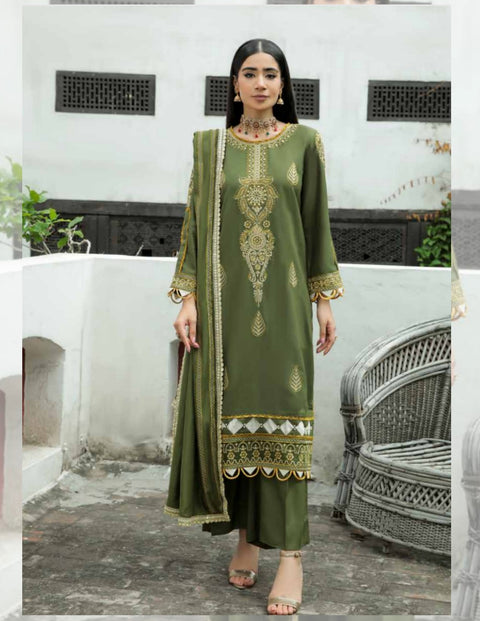 Dastak Embroidered Linen by Parishay - D-04