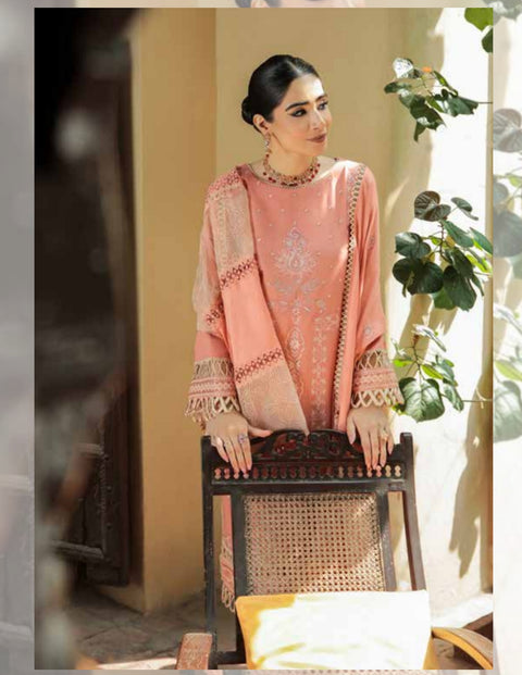 Dastak Embroidered Linen by Parishay - D-07