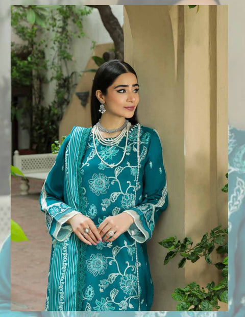 Dastak Embroidered Linen by Parishay - D-10