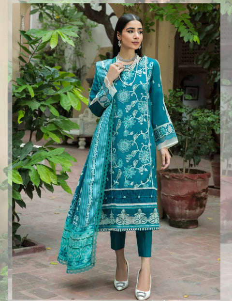 Dastak Embroidered Linen by Parishay - D-10