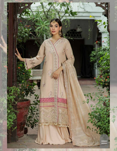 Dastak Embroidered Linen by Parishay - D-09