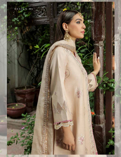 Dastak Embroidered Linen by Parishay - D-09