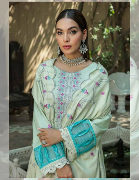 Dastak Embroidered Linen by Parishay - D-08