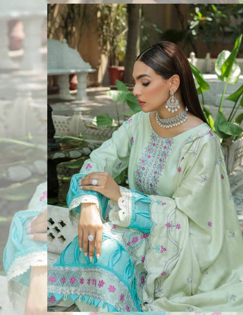 Dastak Embroidered Linen by Parishay - D-08