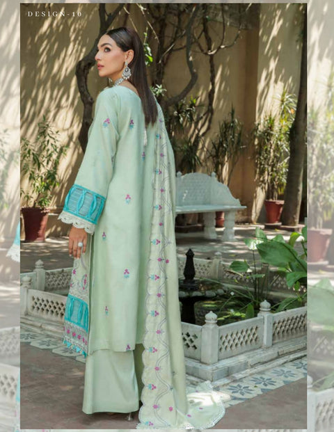 Dastak Embroidered Linen by Parishay - D-08