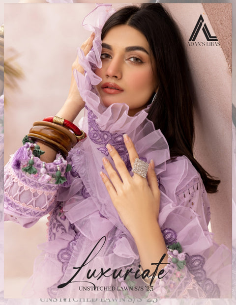 Adan’s Libas Lawn Pure Cotton Summer Luxuriate | 2023 | Glossy Grape