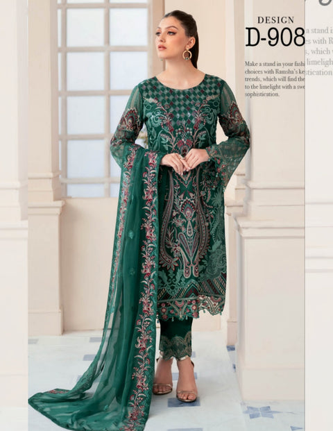 Rangoon by Ramsha Embroidered Chiffon Vol 09 | D-908