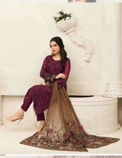 Tasavvur Semi-Stitched Chiffon Collection by Tawakkal | D-1732