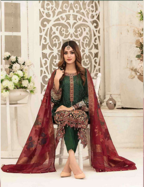 Tasavvur Semi-Stitched Chiffon Collection by Tawakkal | D-1733