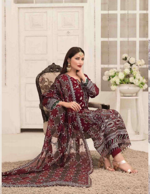 Tasavvur Semi-Stitched Chiffon Collection by Tawakkal | D-1737