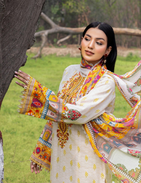 ADAN LIBAS SUMMERKARI LAWN 2023 | White Smoke