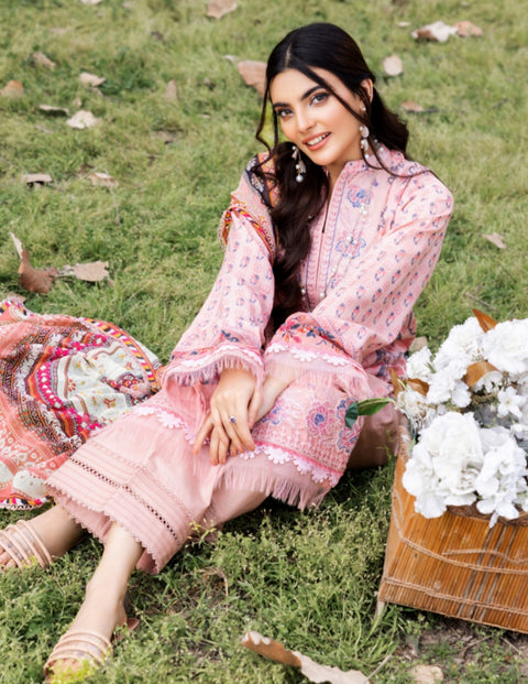 ADAN LIBAS SUMMERKARI LAWN 2023 | Pale Pink
