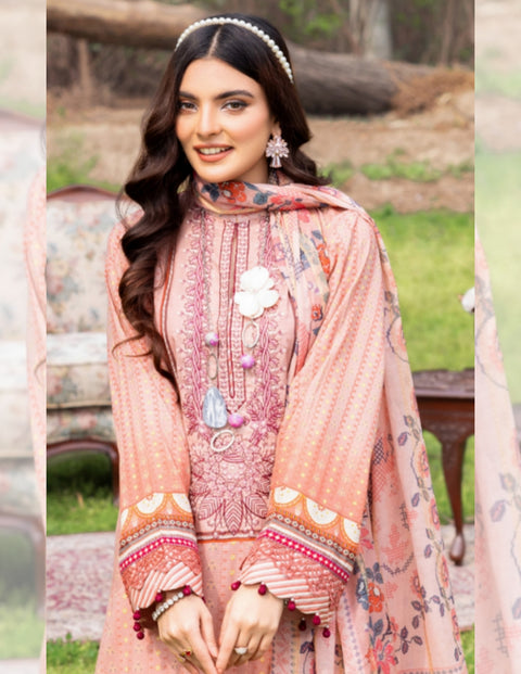 ADAN LIBAS SUMMERKARI LAWN 2023 | Pale Rose